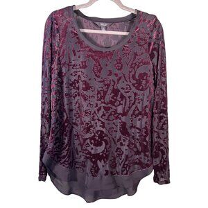 Simply Vera Wang Velvet Burnout M Top Sheer Whimsigoth Fairy  Grunge